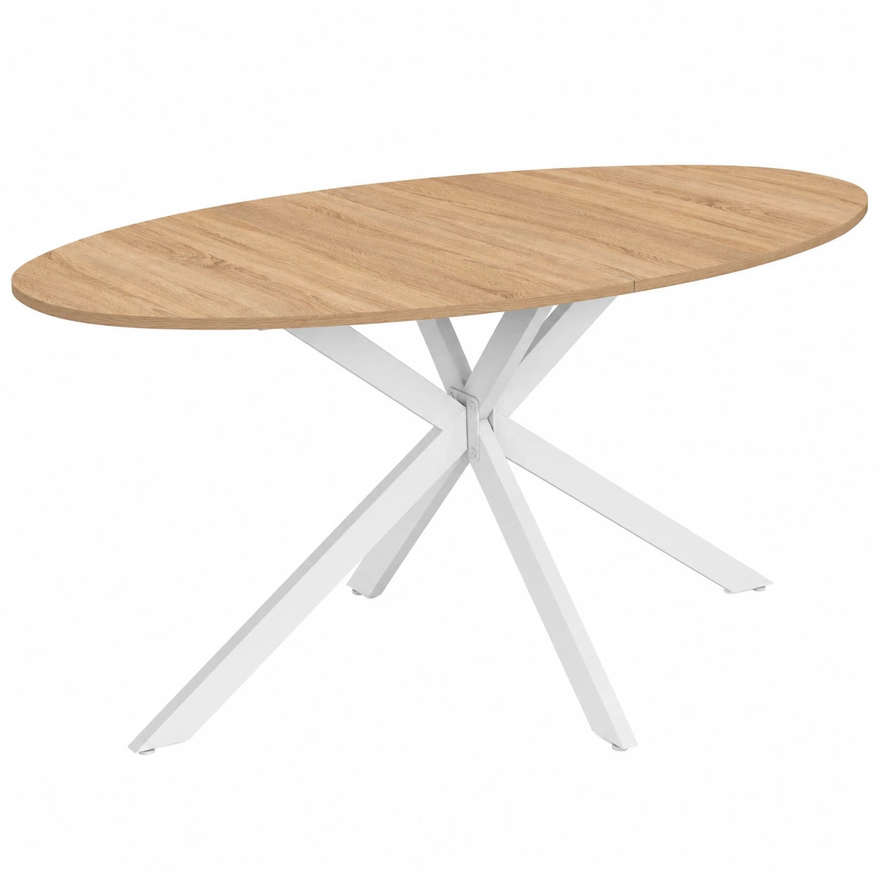Mesa de Comedor Ovalada para 8 Personas, Diseño Moderno, Madera y Banco, 150 cm