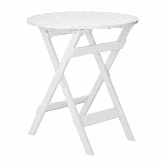 Mesa Plegable Blanca para Balcón y Patio, Ideal para Exterior