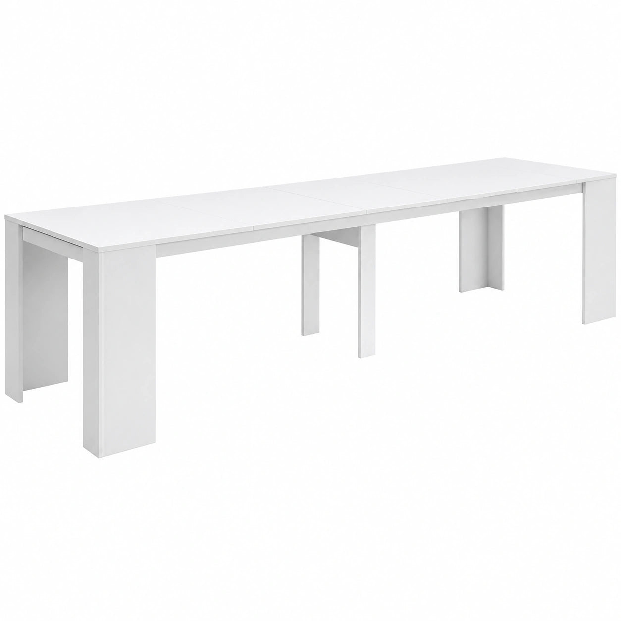 Mesa Consola Extensible Moderna Blanca para 14 Personas