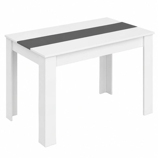 Mesa de Comedor para 6 Personas, Modelo ROZY, Blanco y Gris, 110 cm