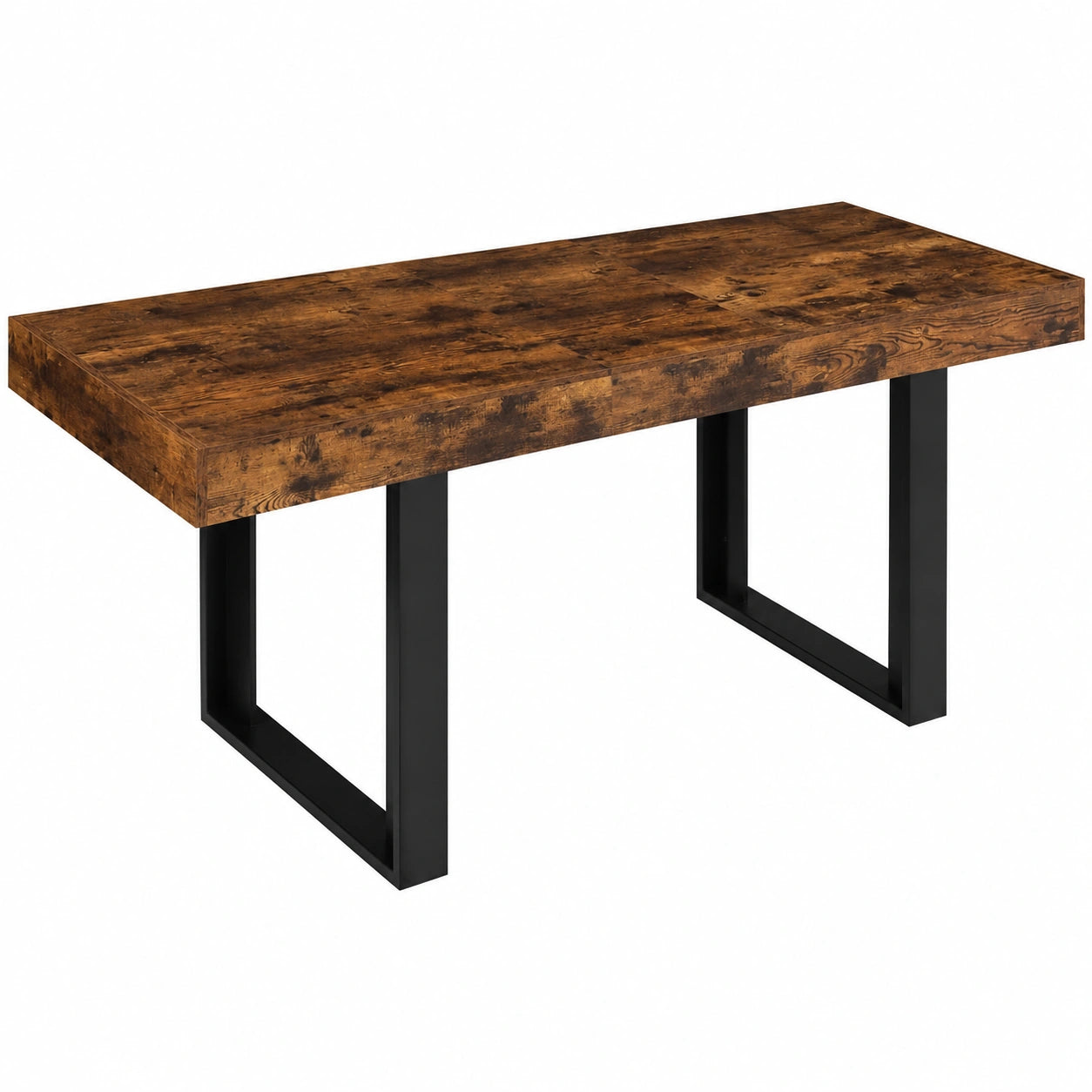 Mesa de Comedor Extensible PHOENIX de Madera y Negro para 4-8 Personas, 160-200 cm